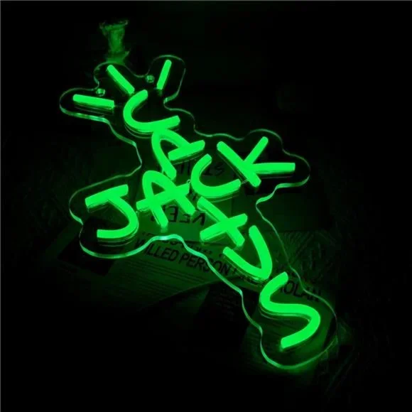 Cactus Jack Bright VIVID Neon LED Red Wall Sign for Room Decor 9.4x15.7" USB